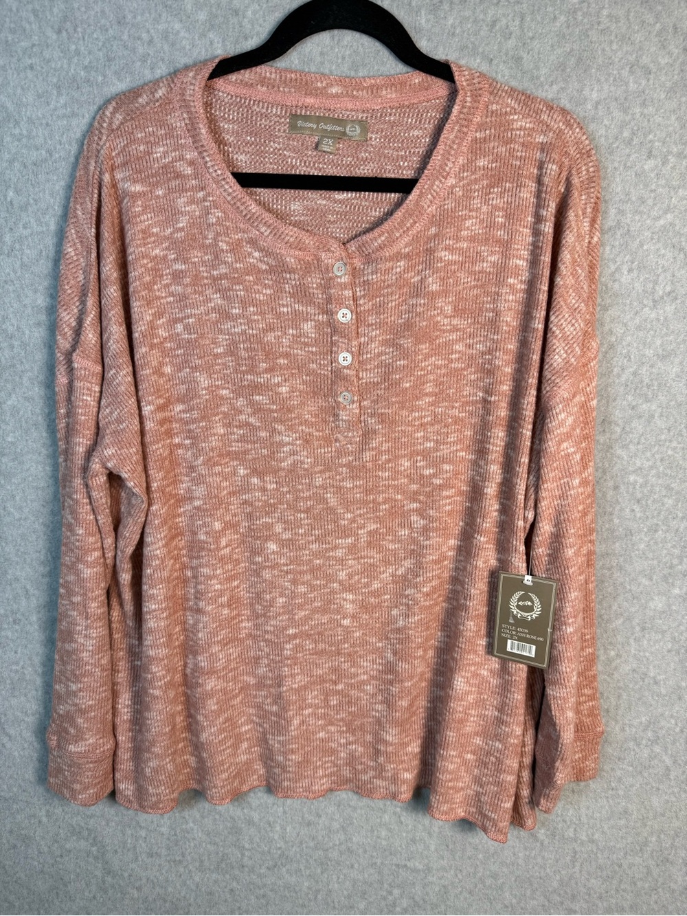 Victory Outfitters 2X Ash Rose Henley Sweater NWT | Cottagecore Cozycore Boho
